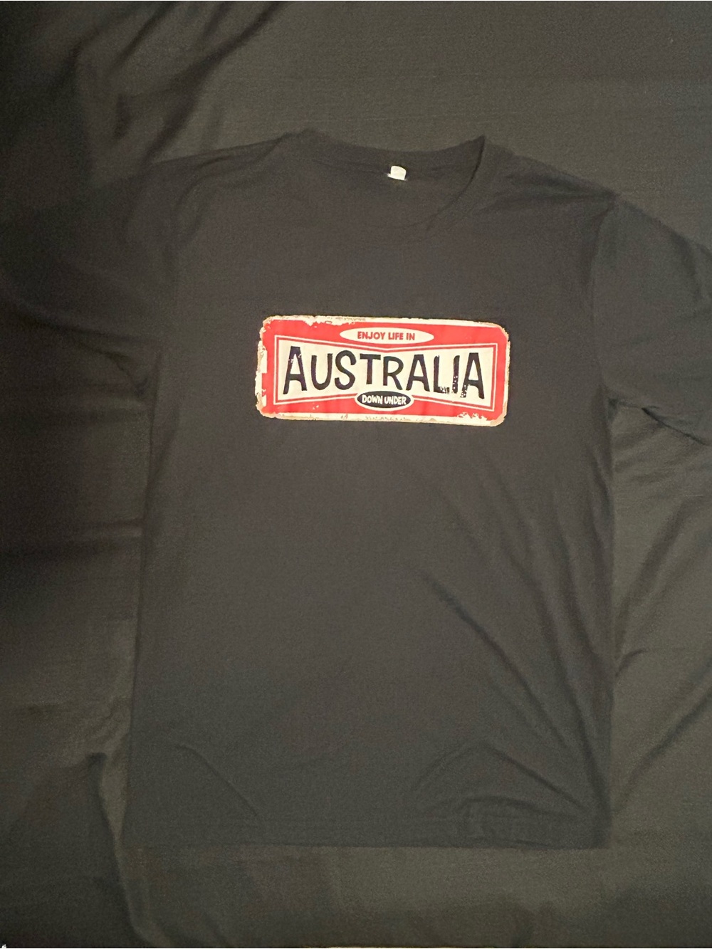 Australia Down Under Graphic Black Long-Sleeve Shirt